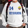 Ecuador Soccer Jersey Number Fourn Ecuadorian Flag Men Women Sweatshirt Graphic Print Unisex Gifts for Old Men