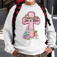 He Is Risen Bunny Cross Vintage Happy Easter Day 2023 Sweatshirt Gifts for Old Men