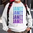 I Love Janet Modern Pattern First Name Janet Sweatshirt Gifts for Old Men