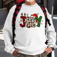 Joy Christmas Dog Paws Xmas Lights Leopard Buffalo Plaid Pjs Men Women Sweatshirt Graphic Print Unisex Gifts for Old Men