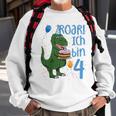 Kinder T-Rex 4. Geburtstag Sweatshirt, Lustiges Dino 4 Jahre Motiv Geschenke für alte Männer