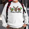Merry Christmas Dog Paws Xmas Lights Leopard Buffalo Plaid Men Women Sweatshirt Graphic Print Unisex Gifts for Old Men