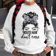 Route Hair Dont Care Messy Bun Mom Funny Mothers Day Womens Sweatshirt Gifts for Old Men