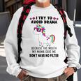 Unicorn I Try To Avoid Drama Sweatshirt Gifts for Old Men