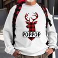 Xmas Buffalo Plaid Reindeer Poppop Family Christmas Sweatshirt Gifts for Old Men