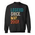 16 Year Old Legend Since May 2007 16Th Birthday Sweatshirt