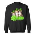 Three Cat St Patricks Day T  Kitty Kitten Lover Irish  Sweatshirt