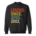 21 Year Old Legend Since April 2002 21St Birthday Sweatshirt