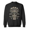 32 Geburtstag Geschenk Mann Mythos Legende März 1991 Sweatshirt