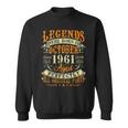 61 Jahre Legenden Oktober 1961 Geboren Sweatshirt, Retro Geburtstags-Design