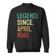 75 Years Old Legend Since April 1948 75Th Birthday Sweatshirt