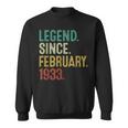 90 Year Old Gifts 90Th Birthday Legend Since February 1933 Sweatshirt