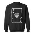 Ace Of Hearts Playing Cards Poker Halloween CostumeSweatshirt