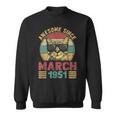 Awesome Since March 1951 72 Years Old Gifts Cat Lovers Sweatshirt