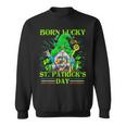 Born Lucky On St Patricks Day Autism St Patricks Day Gnomes Sweatshirt