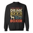 Boxer Dad Drink Beer Hang With Dog Funny Men Vintage Sweatshirt