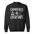 Campfires And Cocktails Graphic Funny Camping Sweatshirt