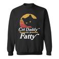 Cat Daddy To A Fatty Funny Vintage 80S Sunset Fat Chonk Dad Sweatshirt
