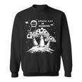 Catronaus Space Cat On Mushrooms Ufo Funny Space Cat Sweatshirt