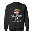 Coffee Drinking Elf Group Christmas Funny Pajama Party Sweatshirt