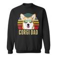 Corgi Dog Dad Vintage Retro Sunset Beach Vibe Fathers Day Sweatshirt