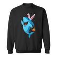 Cute Shark With Easter Basket And Bunny Ears Happy Easter Sweatshirt