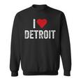 Distressed I Love Detroit 313 Motor City Detroit Men Women Sweatshirt Graphic Print Unisex