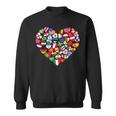 Flags Of Countries Of The World International Flag Heart Sweatshirt