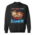 Funny Kawaii Anime Cats Love Ramen Japanese Noodles V2 Men Women Sweatshirt Graphic Print Unisex