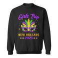 Girls Trip New Orleans 2023 Costume Mardi Gras Mask Beads Sweatshirt