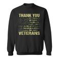 Green Camouflage American Flag - Thank You Veterans Camo Sweatshirt
