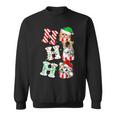 Ho Ho Ho Cats Santa Hat Lights Antlers Christmas Gifts Men Women Sweatshirt Graphic Print Unisex