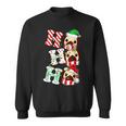 Ho Ho Ho Pug Dog Santa Hat Lights Antlers Christmas Gifts Men Women Sweatshirt Graphic Print Unisex