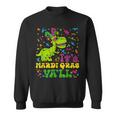 Its Mardi Gras Yall Funny Dinosaur Mardi Grawr Bead Costume Sweatshirt