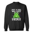 Just A Girl Who Loves Frogs Cute Green Frog Costume Men Women Sweatshirt Graphic Print Unisex