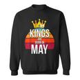 Kings Are Born In MayMen Birthday Vintage Gift Sweatshirt