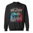 Level 6 Unlocked Awesome Since 2017 6Th Birthday Gaming Sweatshirt