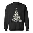 Lets Get Lit Weihnachtsbaum Geschenke Lebkuchen Schneemann Sweatshirt