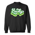 Lucky Green Retro St Patricks Day Funny Irish Sweatshirt