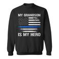 Mein Enkel Ist Mein Held Polizei Opa Oma Thin Blue Line Sweatshirt