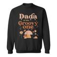 Mens Dada Of The Groovy One Boho 1St Birthday Hippie Mushroom Dad Sweatshirt