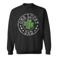 Mens One Lucky Dad Father Funny Irish Shamrocks St Patricks Day Sweatshirt