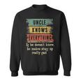 Mens Uncle Knows Everything Grandpa Fathers Day Gift Sweatshirt