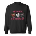 Merry Chickmas Pet Birb Memes Farmer Ugly Christmas Chicken Funny Gift Sweatshirt