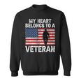 My Heart Belongs To A Veteran Army Veteran Fathers Day Sweatshirt
