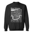 New Orleans Louisiana Vintage Style Home City Street Map Men Women Sweatshirt Graphic Print Unisex