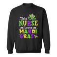 Nurse Mardi Gras Scrub Top Rn Icu Pacu Nicu Er Cna Women V5 Sweatshirt
