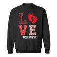 Ob Nurse Love Valentines Day Leopard Plaid Hearts Nursing Men Women Sweatshirt Graphic Print Unisex