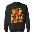 One Thankful Dance Teacher Thanksgiving Groovy Men Women Sweatshirt Graphic Print Unisex