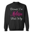 Personalized Gift Melissa Name Custom Women Cute Pink Men Women Sweatshirt Graphic Print Unisex